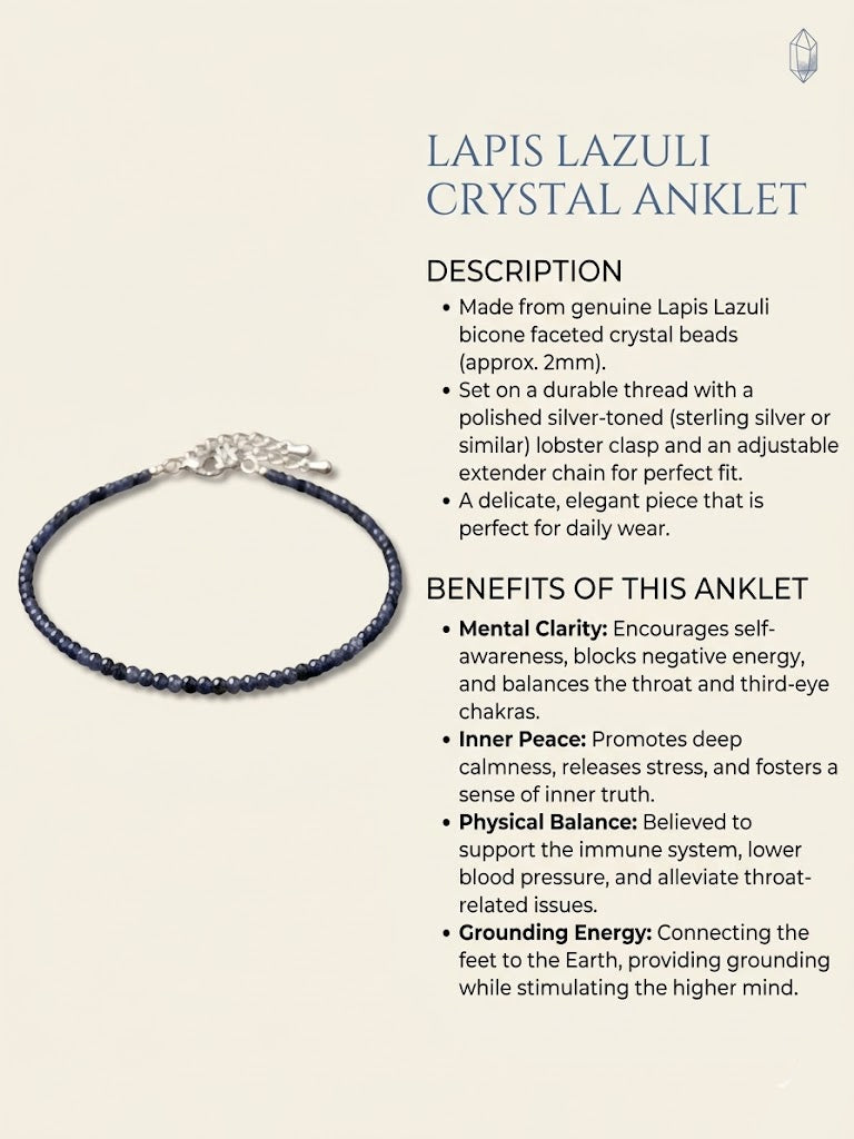 The LAPIS LAZULI Crystal Anklet