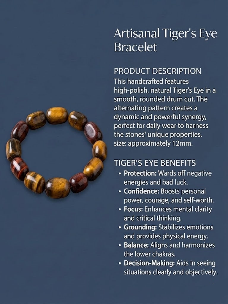 The TUMBLE TIGER'S EYE Bracelet (Lab Certified)